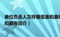 单位负责人怎样看报表和查账（关于单位负责人怎样看报表和查账简介）