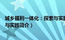 城乡福利一体化：探索与实践（关于城乡福利一体化：探索与实践简介）