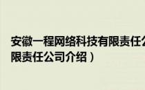 安徽一程网络科技有限责任公司（关于安徽一程网络科技有限责任公司介绍）