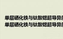 单层硒化铁与钛酸锶超导异质结构的表界面化学研究（关于单层硒化铁与钛酸锶超导异质结构的表界面化学研究简介）