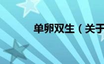 单卵双生（关于单卵双生简介）