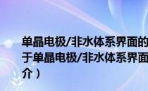 单晶电极/非水体系界面的现场表面增强拉曼光谱研究（关于单晶电极/非水体系界面的现场表面增强拉曼光谱研究简介）