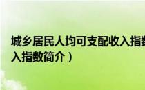 城乡居民人均可支配收入指数（关于城乡居民人均可支配收入指数简介）