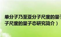 单分子乃至亚分子尺度的量子态研究（关于单分子乃至亚分子尺度的量子态研究简介）