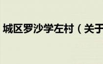城区罗沙学左村（关于城区罗沙学左村简介）