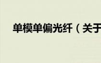 单模单偏光纤（关于单模单偏光纤简介）