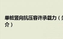 单桩竖向抗压容许承载力（关于单桩竖向抗压容许承载力简介）