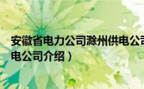 安徽省电力公司滁州供电公司（关于安徽省电力公司滁州供电公司介绍）