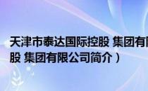 天津市泰达国际控股 集团有限公司（关于天津市泰达国际控股 集团有限公司简介）