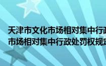 天津市文化市场相对集中行政处罚权规定（关于天津市文化市场相对集中行政处罚权规定简介）