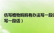 仿写植物妈妈有办法写一段话向日葵（仿写植物妈妈有办法写一段话）