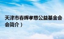 天津市春晖孝慈公益基金会（关于天津市春晖孝慈公益基金会简介）