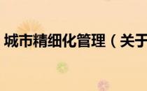 城市精细化管理（关于城市精细化管理简介）