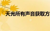 天光所有声音获取方式列表让你快速获取