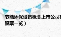 节能环保设备概念上市公司有哪些（节能环保设备上市公司股票一览）