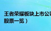 王者荣耀板块上市公司有哪些（王者荣耀概念股票一览）