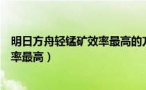 明日方舟轻锰矿效率最高的方法（明日方舟轻锰矿哪一关爆率最高）