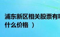 浦东新区相关股票有哪些（浦东新区股票现在什么价格 ）