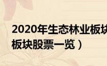 2020年生态林业板块股票有哪些（生态林业板块股票一览）