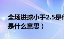 全场进球小于2.5是什么意思（进球小于2球是什么意思）