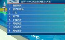 游泳冠军赛男子4乘100混接力决赛浙鄂联队夺冠