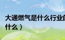 大通燃气是什么行业的（大通燃气主营业务是什么）