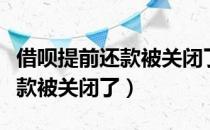 借呗提前还款被关闭了有办法吗（借呗提前还款被关闭了）