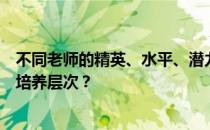 不同老师的精英、水平、潜力、技能、信任度有哪些推荐的培养层次 