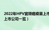 2022年HPV宫颈癌疫苗上市公司有哪些（HPV宫颈癌疫苗上市公司一览）