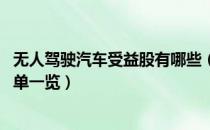 无人驾驶汽车受益股有哪些（无人驾驶汽车概念股2022年名单一览）