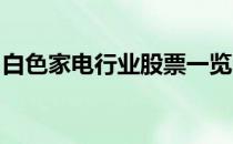 白色家电行业股票一览哪些是白色家电概念股