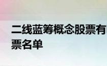 二线蓝筹概念股票有哪些2022年二线蓝筹股票名单
