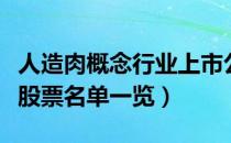 人造肉概念行业上市公司有哪些（人造肉概念股票名单一览）