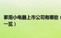 家用小电器上市公司有哪些（2022年家用小电器概念龙头股一览）