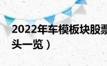 2022年车模板块股票有哪些（车模概念股龙头一览）