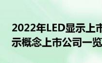 2022年LED显示上市公司股票有哪些LED显示概念上市公司一览