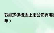 节能环保概念上市公司有哪些（节能环保上市公司龙头股名单）