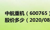 中航重机（600765）今日股价中航重机今天股价多少（2020/08/10）