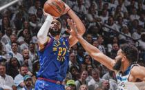 约基奇24+14爱德华兹19分 掘金大胜森林狼1-2